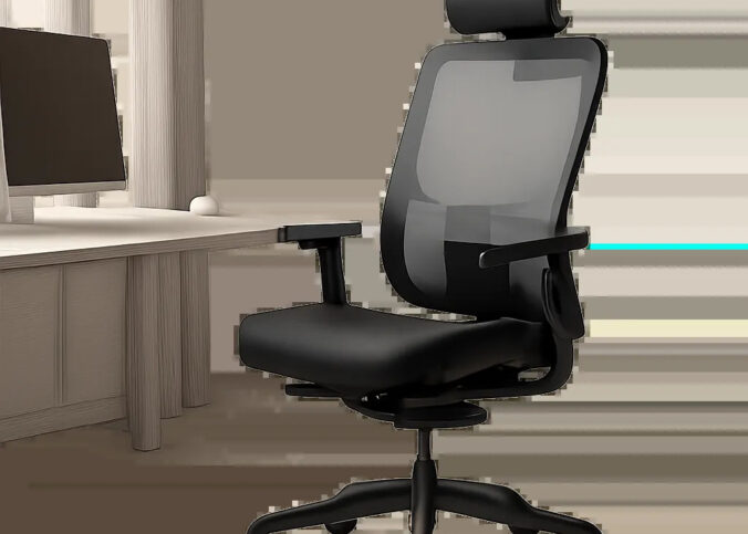 Visuel d’une chaise lombaire ergonomique pensée pour le travail prolongé devant écran. L’image met en avant le soutien du bas du dos, le confort durable et l’univers premium du bureau.